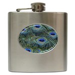 Peacock Feathers Details Hip Flask (6 oz)