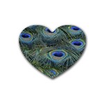 Peacock Feathers Details Rubber Coaster (Heart)