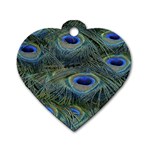 Peacock Feathers Details Dog Tag Heart (Two Sides)