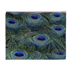 Peacock Feathers Details Cosmetic Bag (XL) from ArtsNow.com Back