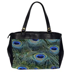 Peacock Feathers Details Oversize Office Handbag (2 Sides) from ArtsNow.com Back