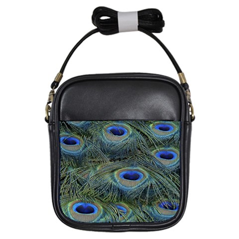 Peacock Feathers Details Girls Sling Bag from ArtsNow.com Front