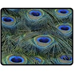 Peacock Feathers Details Fleece Blanket (Medium)