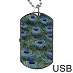 Peacock Feathers Details Dog Tag USB Flash (Two Sides)