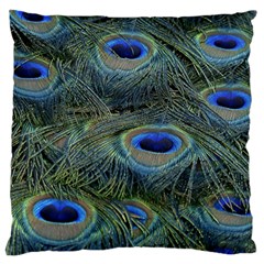 Peacock Feathers Details Large Cushion Case (Two Sides) from ArtsNow.com Back