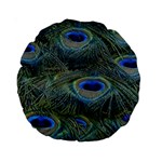 Peacock Feathers Details Standard 15  Premium Round Cushions