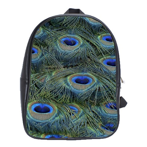 Peacock Feathers Details School Bag (XL) from ArtsNow.com Front