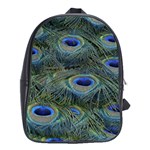 Peacock Feathers Details School Bag (XL)