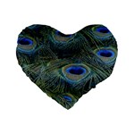 Peacock Feathers Details Standard 16  Premium Heart Shape Cushions