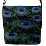 Peacock Feathers Details Flap Closure Messenger Bag (S)