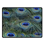 Peacock Feathers Details Two Sides Fleece Blanket (Small)