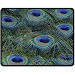 Peacock Feathers Details Two Sides Fleece Blanket (Medium)