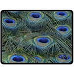 Peacock Feathers Details Two Sides Fleece Blanket (Large)