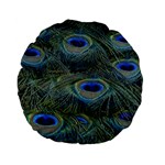 Peacock Feathers Details Standard 15  Premium Flano Round Cushions