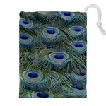 Peacock Feathers Details Drawstring Pouch (4XL)