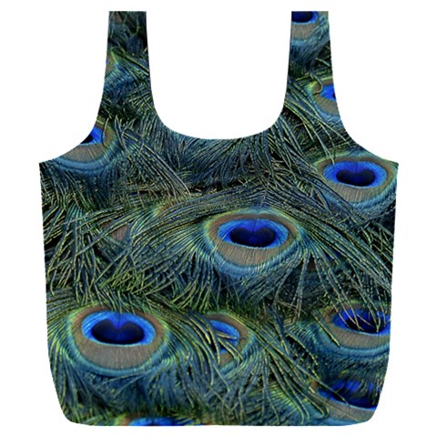 Peacock Feathers Details Full Print Recycle Bag (XXL) from ArtsNow.com Back