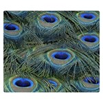 Peacock Feathers Details Premium Plush Fleece Blanket (Small)