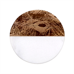 Peacock Feathers Details Classic Marble Wood Coaster (Round) 