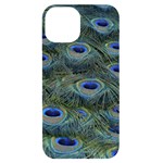 Peacock Feathers Details iPhone 14 Black UV Print Case