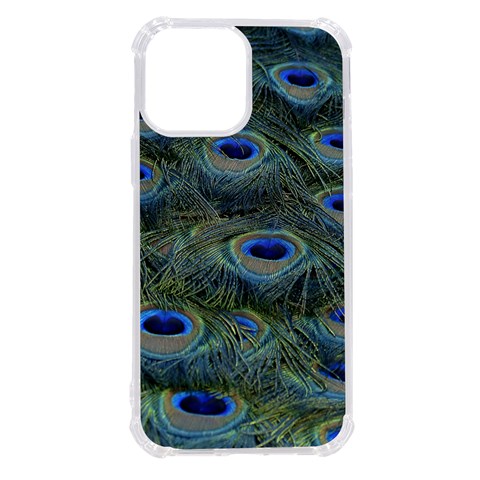 Peacock Feathers Details iPhone 13 Pro Max TPU UV Print Case from ArtsNow.com Front