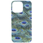 Peacock Feathers Details iPhone 15 Pro Max Black UV Print PC Hardshell Case