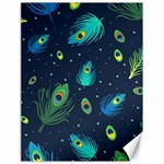 Texture Pattern Green Feather Yellow Peacock Canvas 18  x 24 