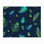 Texture Pattern Green Feather Yellow Peacock Small Glasses Cloth (2 Sides)