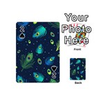 Texture Pattern Green Feather Yellow Peacock Playing Cards 54 Designs (Mini)