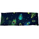 Texture Pattern Green Feather Yellow Peacock Body Pillow Case Dakimakura (Two Sides)