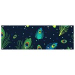 Texture Pattern Green Feather Yellow Peacock Banner and Sign 9  x 3 