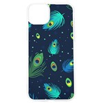 Texture Pattern Green Feather Yellow Peacock iPhone 15 Pro TPU UV Print Case