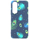 Texture Pattern Green Feather Yellow Peacock Samsung Galaxy S24 Plus 6.7 Inch Black TPU UV Case