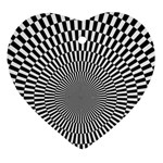 Circles Checkered Abstract Abstraction Art Ornament (Heart)