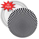 Circles Checkered Abstract Abstraction Art 3  Buttons (10 pack) 