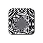 Circles Checkered Abstract Abstraction Art Rubber Coaster (Square)