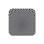 Circles Checkered Abstract Abstraction Art Rubber Square Coaster (4 pack)