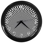 Circles Checkered Abstract Abstraction Art Wall Clock (Black)