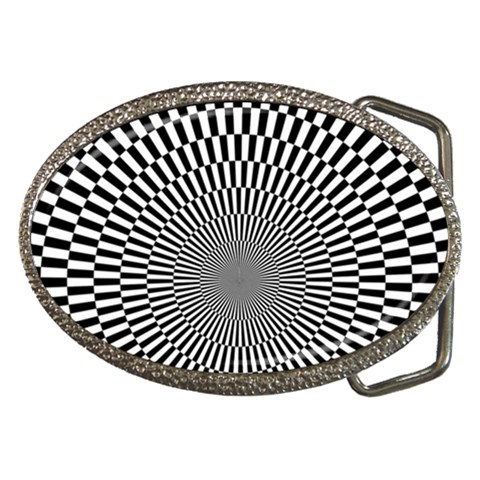 Circles Checkered Abstract Abstraction Art Belt Buckles from ArtsNow.com Front