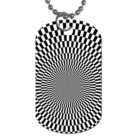 Circles Checkered Abstract Abstraction Art Dog Tag (One Side) from ArtsNow.com Front