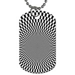 Circles Checkered Abstract Abstraction Art Dog Tag (Two Sides)