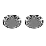 Circles Checkered Abstract Abstraction Art Cufflinks (Oval)