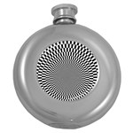 Circles Checkered Abstract Abstraction Art Round Hip Flask (5 oz)