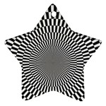 Circles Checkered Abstract Abstraction Art Star Ornament (Two Sides)