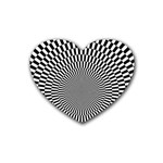 Circles Checkered Abstract Abstraction Art Rubber Heart Coaster (4 pack)