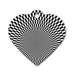 Circles Checkered Abstract Abstraction Art Dog Tag Heart (One Side)