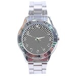 Circles Checkered Abstract Abstraction Art Stainless Steel Analogue Watch