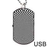 Circles Checkered Abstract Abstraction Art Dog Tag USB Flash (One Side)