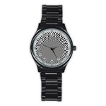 Circles Checkered Abstract Abstraction Art Stainless Steel Round Watch