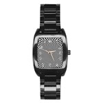 Circles Checkered Abstract Abstraction Art Stainless Steel Barrel Watch