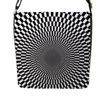 Circles Checkered Abstract Abstraction Art Flap Closure Messenger Bag (L)